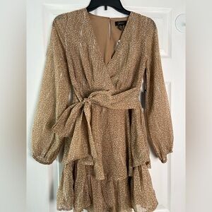 Elegant Long Sleeve Wrap Dress